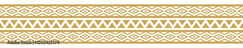 Gold ethnic border ornament. Geometric ethnic oriental seamless pattern. Stripe vector illustration. Native American Mexican African Indian tribal. Design border, textile, fabric, clothing, carpet.