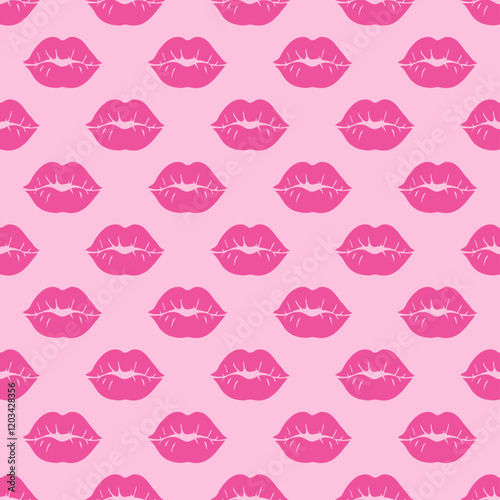 Patrón con silueta de labios de mujer para tarjetas y felicitaciones de San Valentín