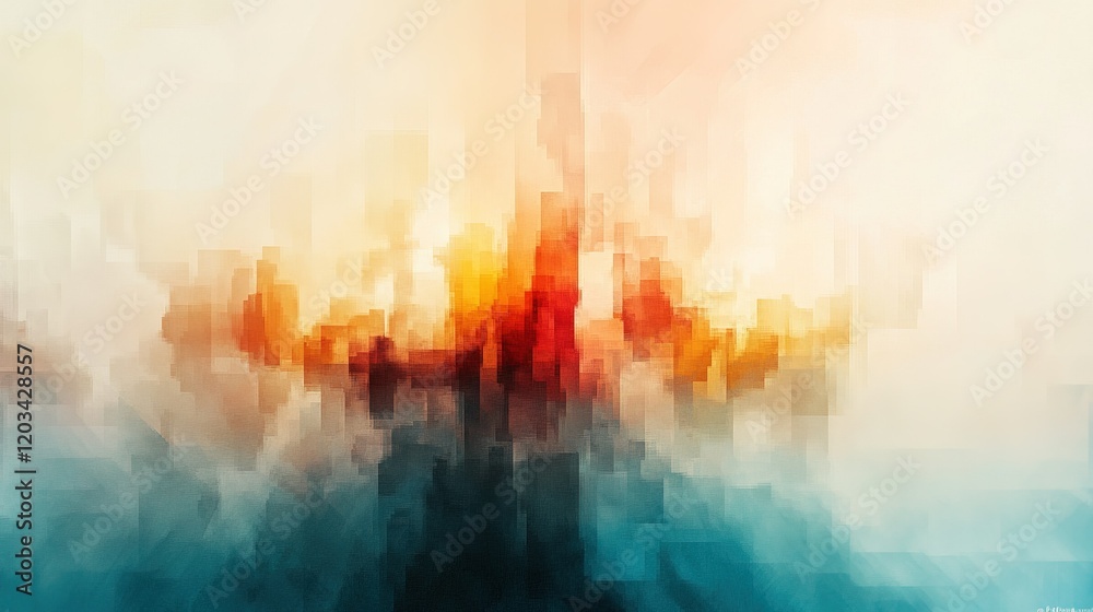Obraz premium Illuminated Harmony, a vibrant exploration of light and shadow, showcasing abstract forms and dynamic contrasts in a visually striking composition
