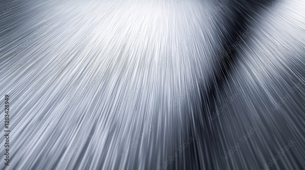 Dynamic silver streaks radiate light upward creating powerful abstract image. AI Generated