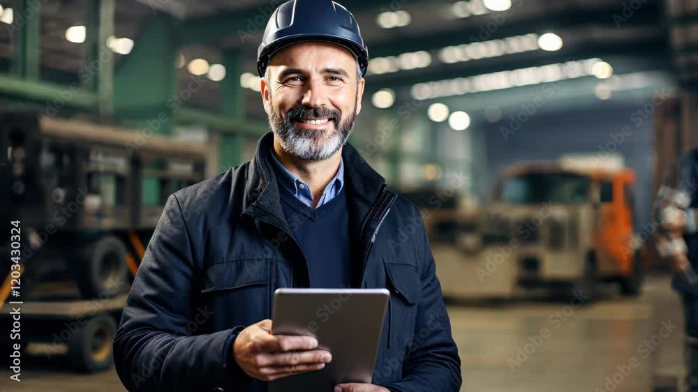 The Worker with Tablet Device. The Worker with Tablet Device.