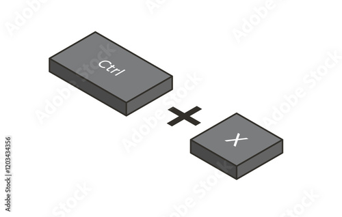 Keyboard shortcuts Crtl + X in isometric style