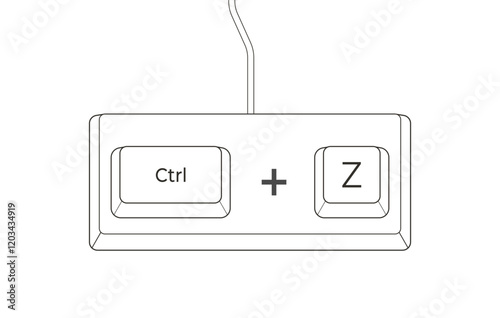 Crtl + Z keyboard shortcuts in flat style