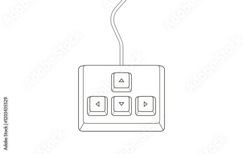 Keyboard control keys with arrow keys in flat style photo