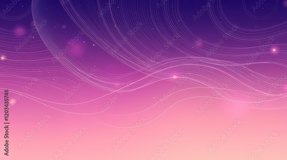Obraz premium Cosmic art with glowing tangled lines and gradients