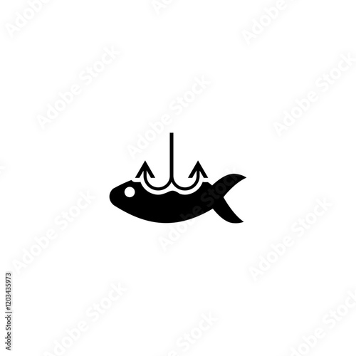  Fishing icon simple and modern flat symbol for web site, icon on white background.