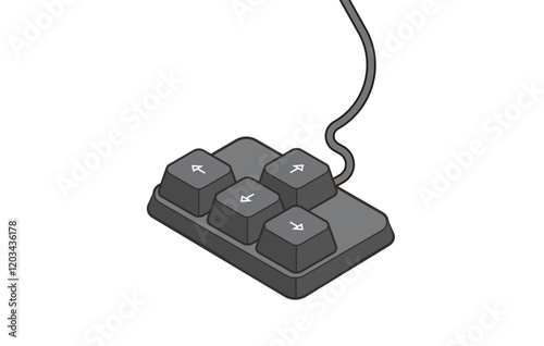 Keyboard control keys with arrow keys in isometric style photo