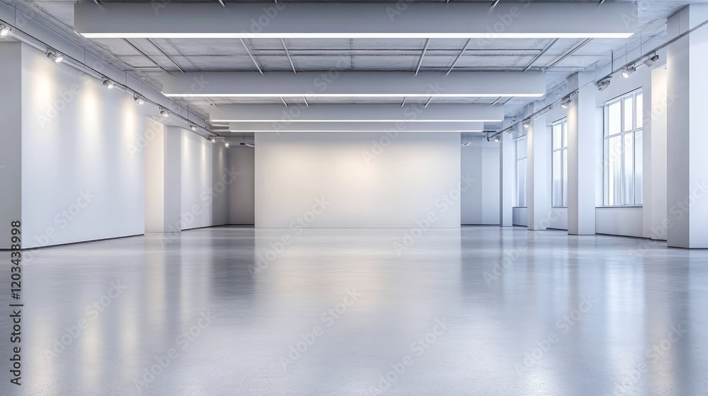 Fototapeta premium Spacious Modern Interior with Bright Light and Neutral Colors