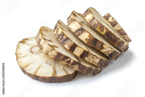 Isolated Taro Root on White Background for Food or Culinary Use photo