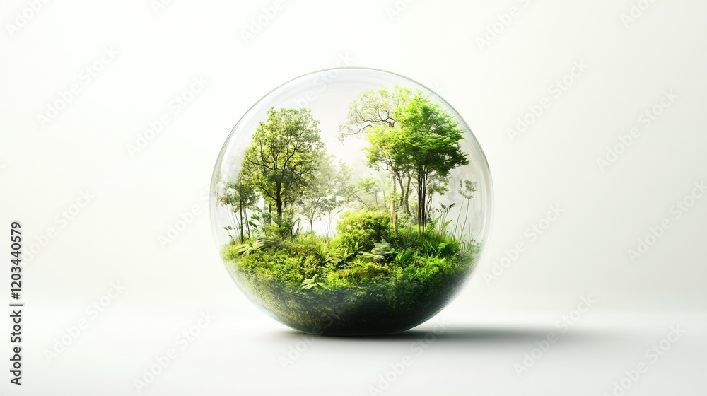 Lush Eco-sphere Habitat, vibrant self-sustaining ecosystem, thriving plant life, diverse microhabitats, intricate natural balance, serene environment Lush Eco-sphere Habitat, vibrant self-sustaining ecosystem, thriving plant life, diverse microhabitats, intricate natural balance, serene environment
