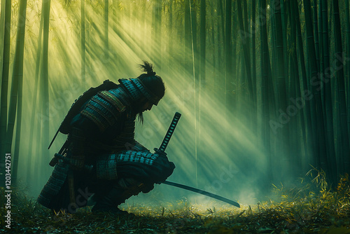 Legendary samurai depicted in dramatic battle scenes and serene landscapes