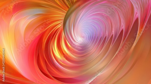 Abstract representation of data encryption on a digital canvas with copyspace and swirling geometric patterns. 