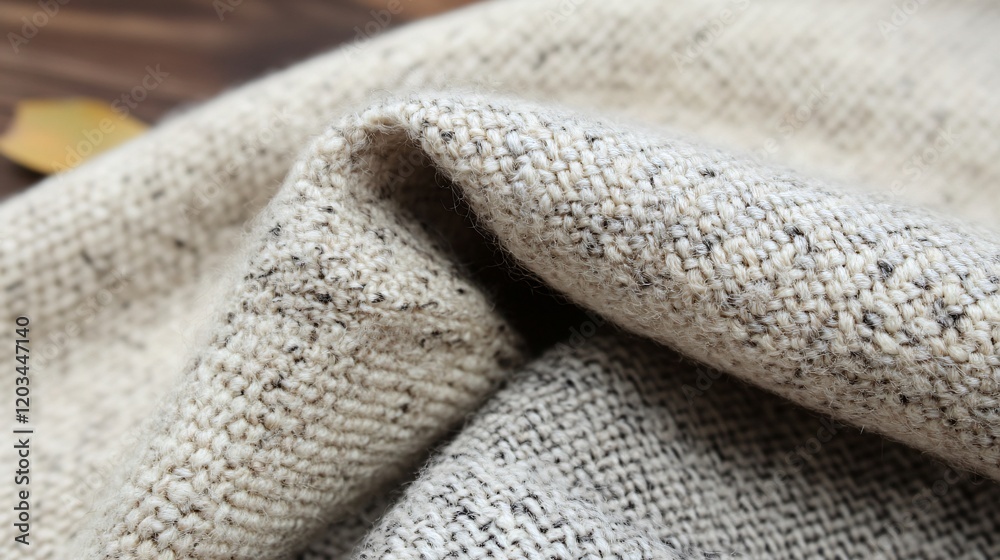 Closeup Beige Wool Fabric Texture Background, Detailed Knitted Textile Surface Closeup Beige Wool Fabric Texture Background, Detailed Knitted Textile Surface