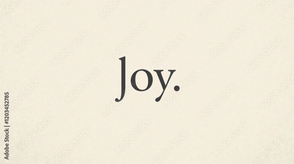Simple Beige Background with the Word Joy in Elegant Typography
