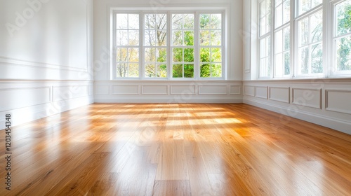 Wallpaper Mural The empty room interior features a white wall adorned with classic style mouldings, creating a timeless and elegant atmosphere Torontodigital.ca