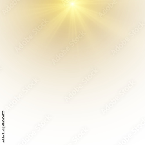 Png Bright light lens. Png spotlight spotlight sparks. Stadium lighting. Sunlight, shiny stars, glowing sparks. Vector, Png yellow light reflection effect, neon lighting in yellow colors.