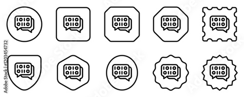 Editable binary language, message vector icon. AI technology, artificial intelligence, computer. Part of a big icon set family. Perfect for web and app interfaces, presentations, infographics, etc