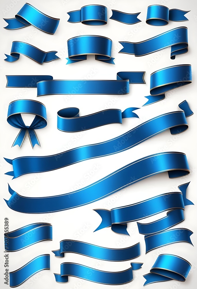 Elegant Blue Ribbons and Banners- Design Elements Elegant Blue Ribbons and Banners- Design Elements