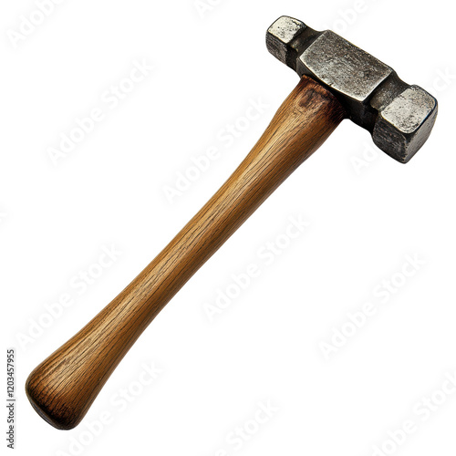 Classic Claw Hammer with Wooden Handle on a white background. photo