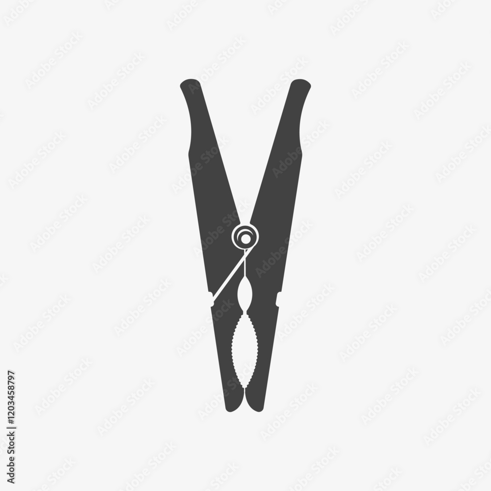 Clothes peg black icon illustration. Vector Clothes peg black icon illustration. Vector