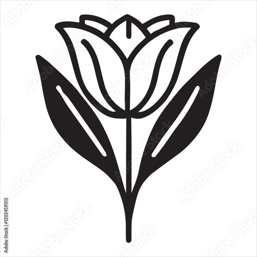 Detailed Tulip Flower Vector for Greeting Cards
