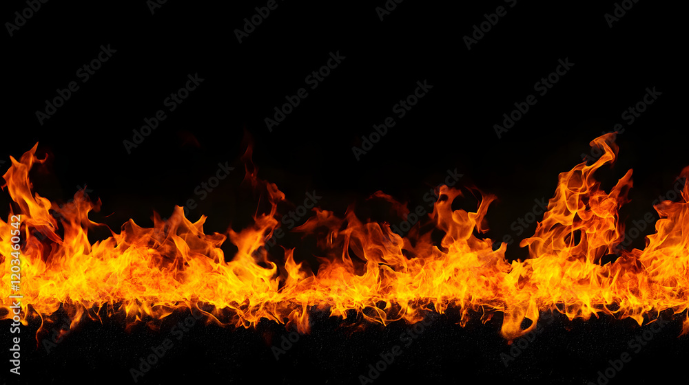 Vivid fire flames on a black background, creating a dynamic and intense visual effect, symbolizing energy, passion, and power with its bright orange and red hues.
Vivid fire flames on a black background, creating a dynamic and intense visual effect, symbolizing energy, passion, and power with its bright orange and red hues.
