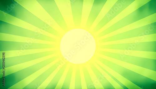 Green Retro sunbeams grunge background, old vintage poster, watercolor, with white tones