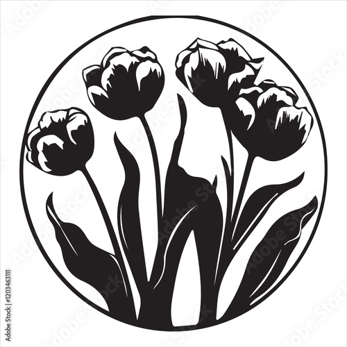 Elegant Tulip Flower Vector Illustration for Spring Designs
