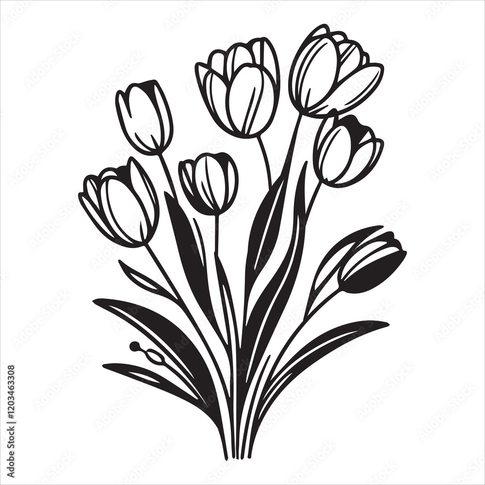 Beautiful Tulipa Plant Clipart for Floral Art Projects
