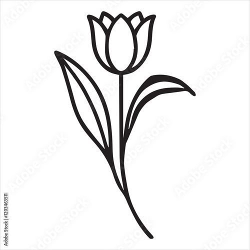 Elegant Tulip Flower Vector Illustration for Spring Designs

