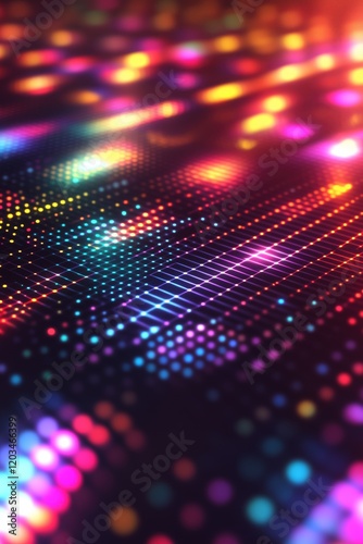 Wallpaper Mural Vibrant holographic grid with iridescent patterns enhancing futuristic design aesthetics. Generative AI Torontodigital.ca