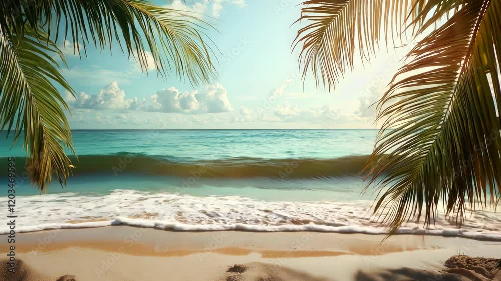 Serene Tropical Beach with Gentle Waves Serene Tropical Beach with Gentle Waves