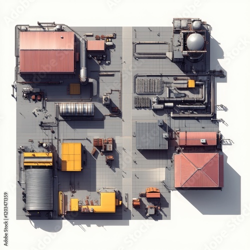 Top down view of industrial complex	 photo