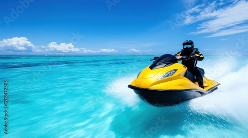 Personal watercraft, likely a Yamaha VX, docked at a marina