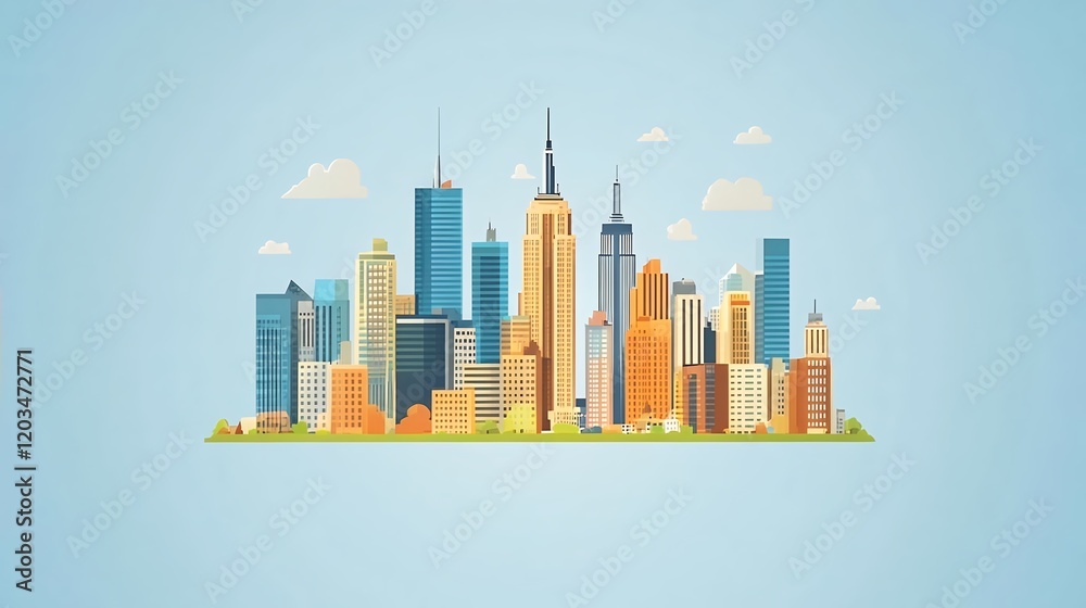 Obraz premium Stunning New York City Skyline Illustration