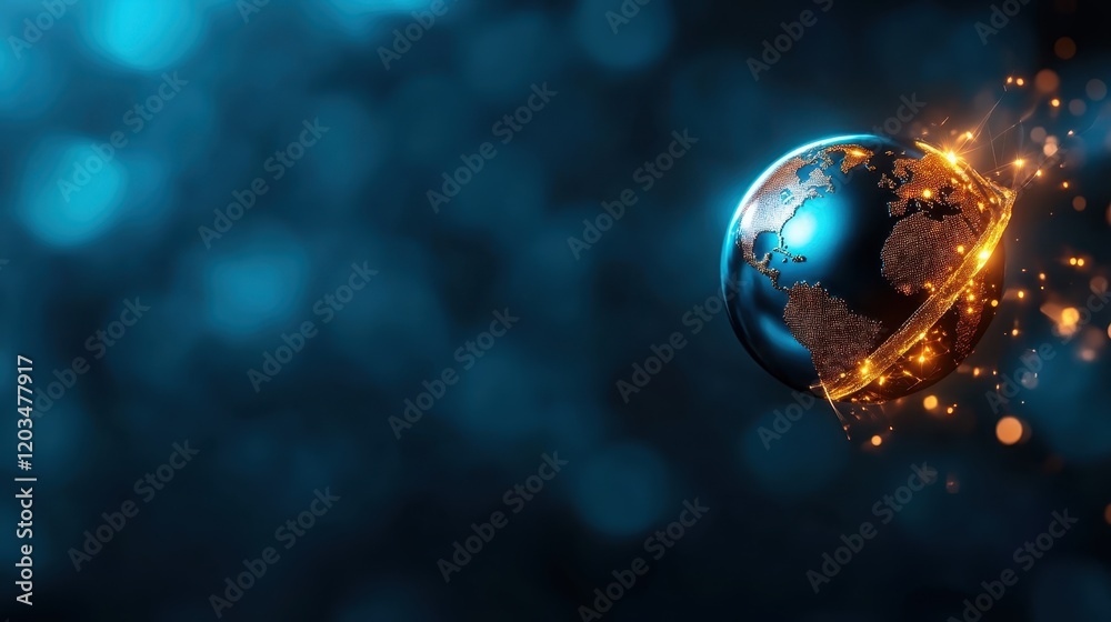 An artistic representation of the Earth with a sparkling effect, showing the planet's beauty and significance, symbolizing unity and hope for a brighter future.