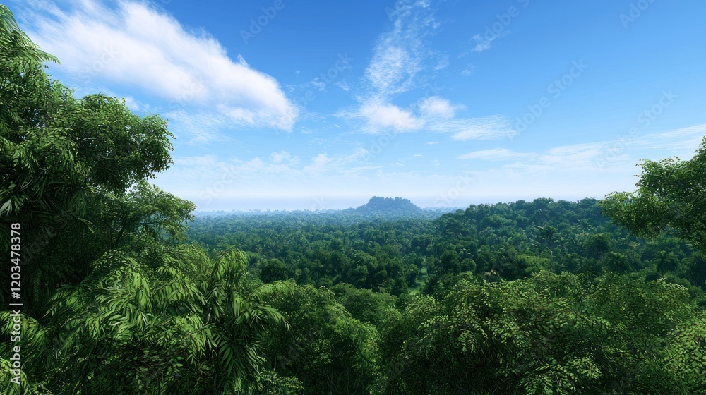 Obraz premium Lush Tropical Forest Panorama