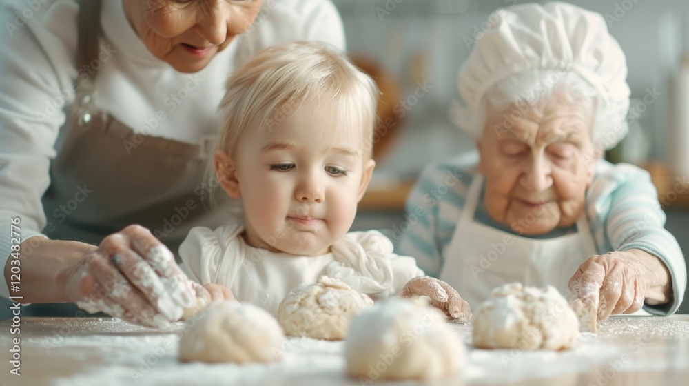 grandmother and granddaughter baking cookies grandmother and granddaughter baking cookies