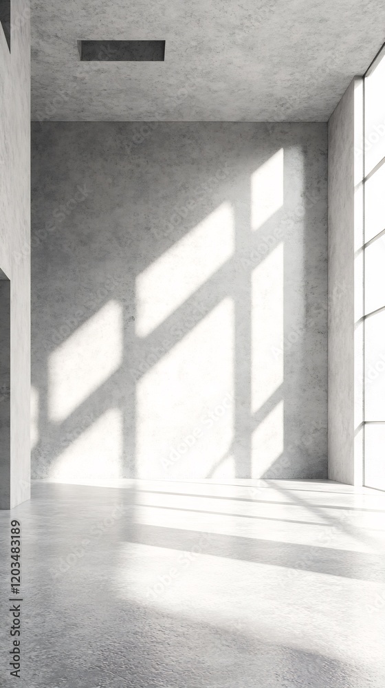 Fototapeta premium Sunlit Modern Room Interior Minimalist Design. AI Generated