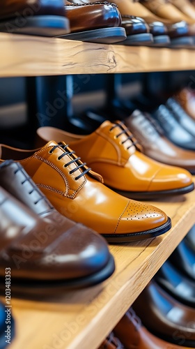 Men's shoes in a store