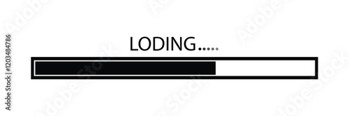 Loading bar icon. Download progress. Process upload. Loading. Big set Load icon. Progress bar for upload download round process for Website