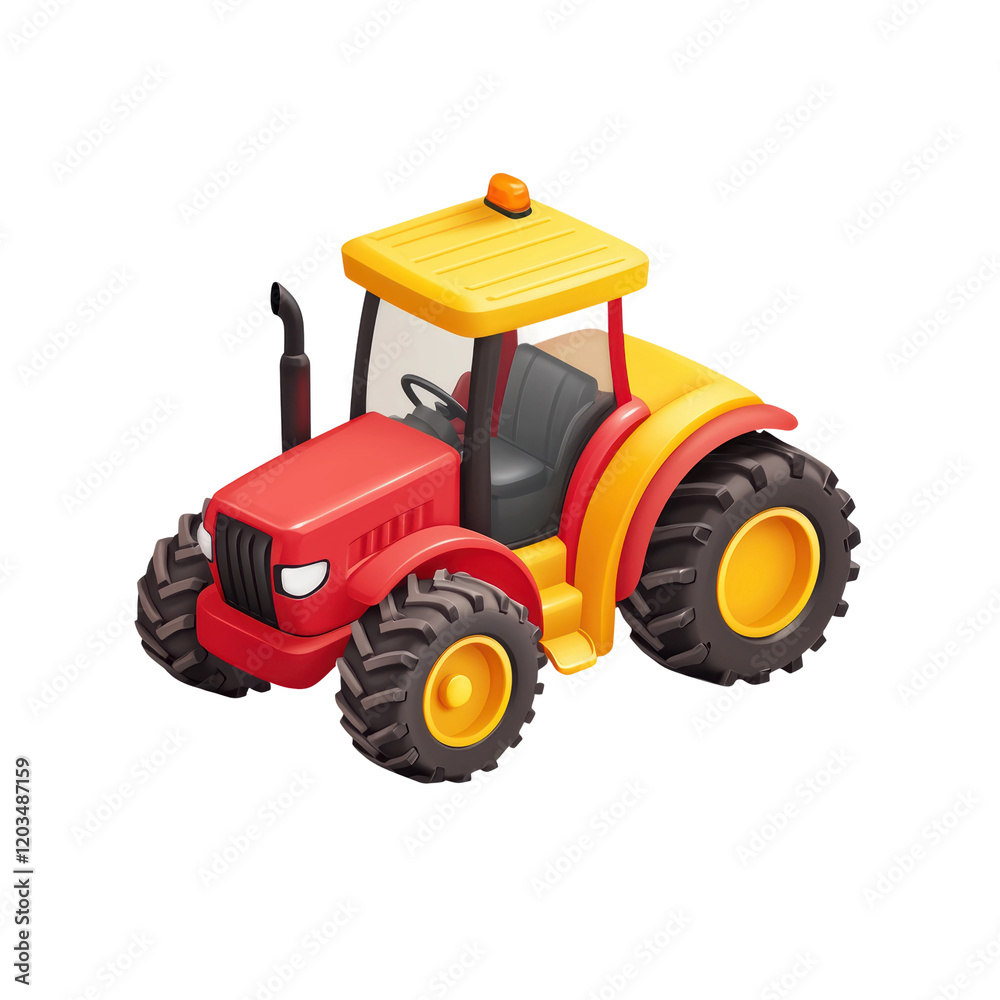 Obraz premium Playful Cute Red Tractor Clipart for Fun Design Projects