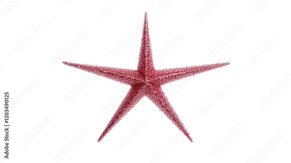 Sparkling Red Glitter Star Isolated on White Background for Festive Holiday and Celebration Themes