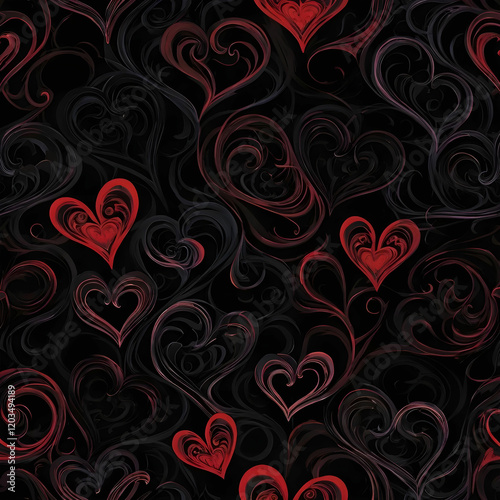 A heart composed of swirling shadows