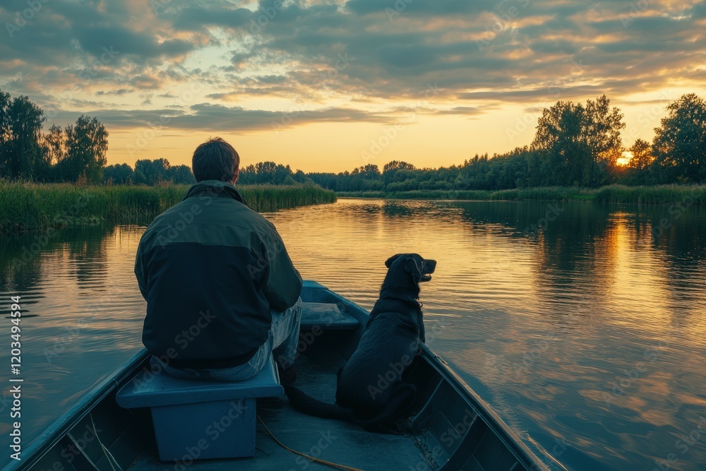 Fisherman catching big fish with rod in scenic lake - outdoor fishing hobby activity. Beautiful simple AI generated image Fisherman catching big fish with rod in scenic lake - outdoor fishing hobby activity. Beautiful simple AI generated image