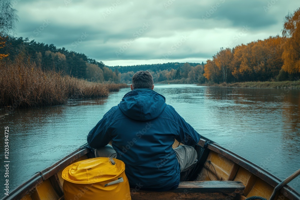 Fisherman catching big fish with rod in scenic lake - outdoor fishing hobby activity. Beautiful simple AI generated image Fisherman catching big fish with rod in scenic lake - outdoor fishing hobby activity. Beautiful simple AI generated image