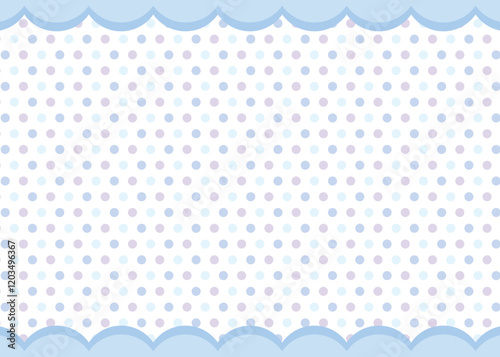 かわいい水玉模様の背景イラスト　ブルー