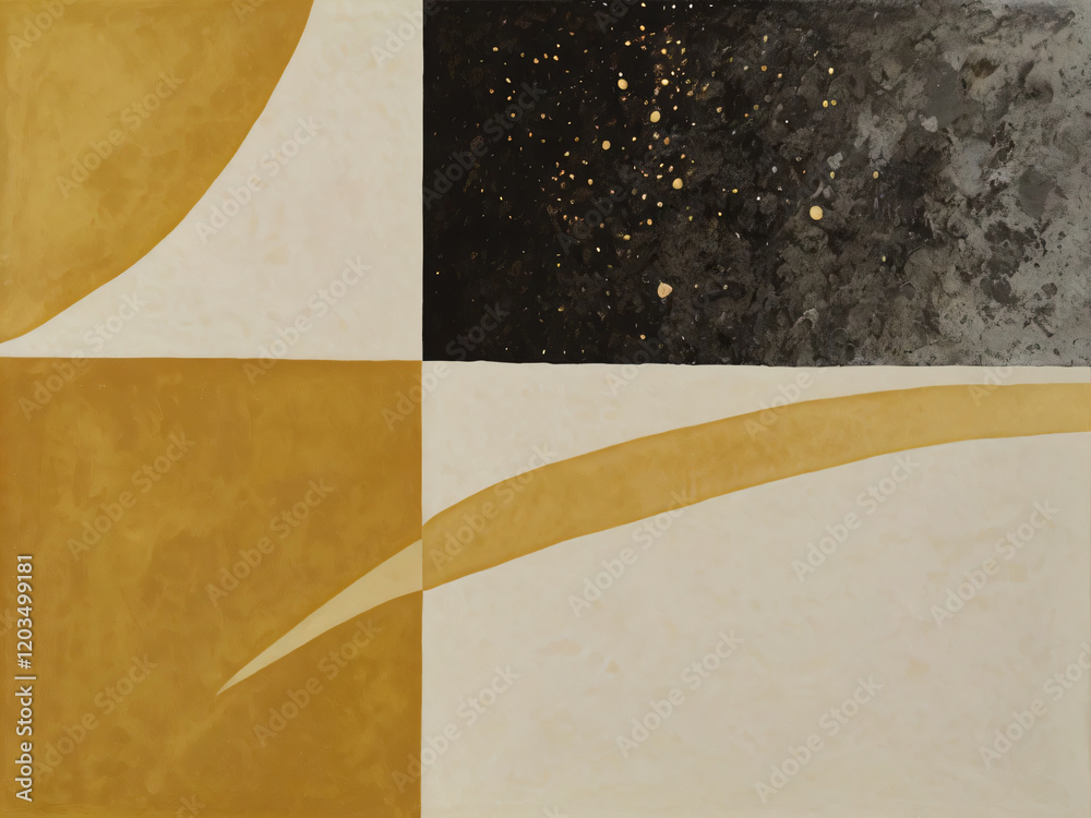 The yellow abstract illustration features fluid shapes and textures. The yellow abstract illustration features fluid shapes and textures.
