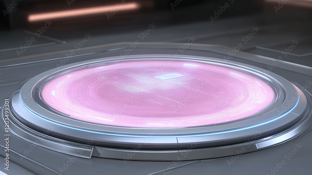 Futuristic Pink Tech Interface Circular Button Futuristic Pink Tech Interface Circular Button