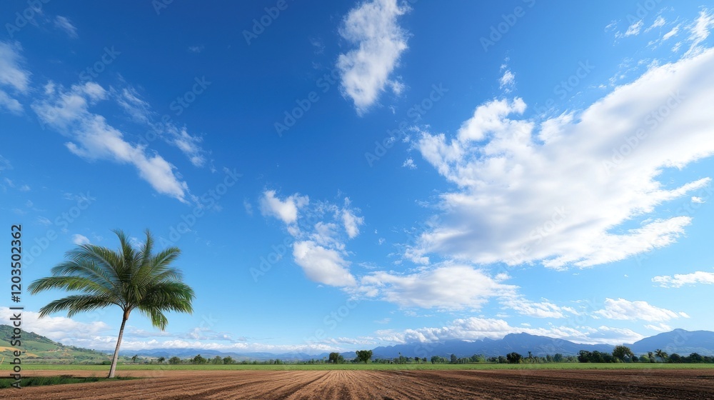 Obraz premium Serene Palm Tree Landscape